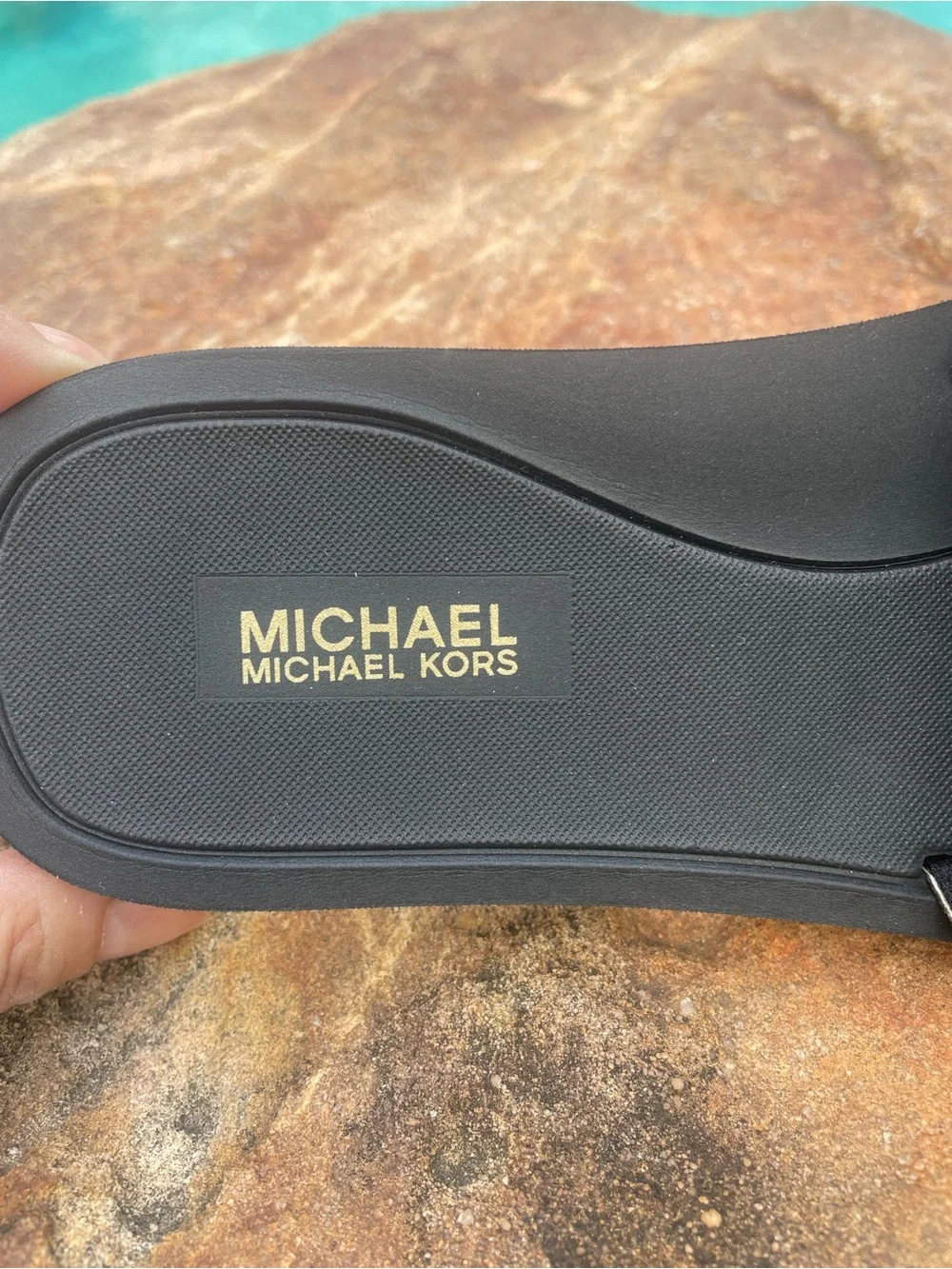 Michael Kors “Eva” MK Signature Logo Print Wade Slide Sandals NEW! (TSE)